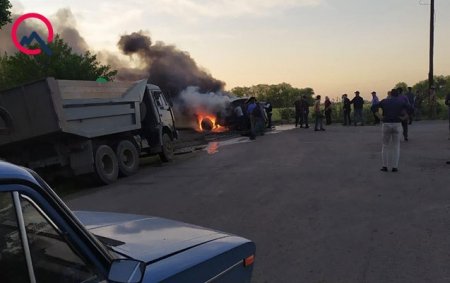 Masallıda maşın yandı - 1 nəfər öldü+Video