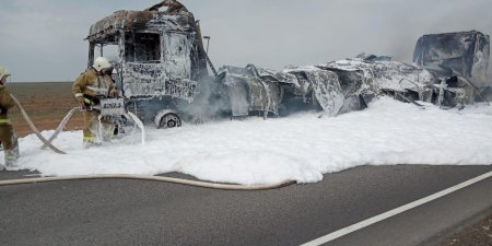 Ərkivanlının kartof dolu maşını  Rusiyada yanıb kül oldu